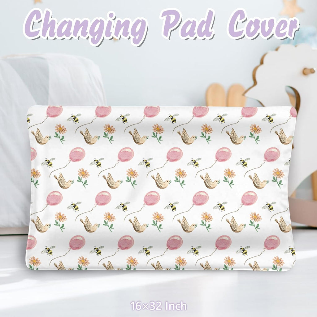 Custom Baby Crib Bedding Set, 5 PCS Personalized Name Baby Crib Sets for Girls Boys, Fox Theme Nursery Bedding Sets for Infant Toddler, Double Layer Flannel Bed Set Customized Gifts