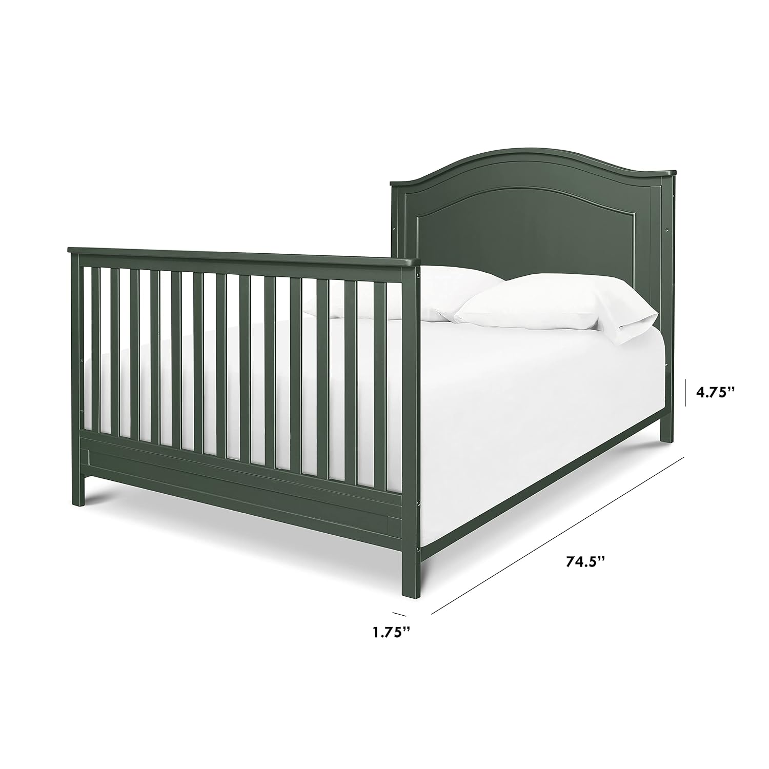 Davinci Hidden Hardware Twin/Full Size Bed Conversion Kit (M5789) in Forest Green