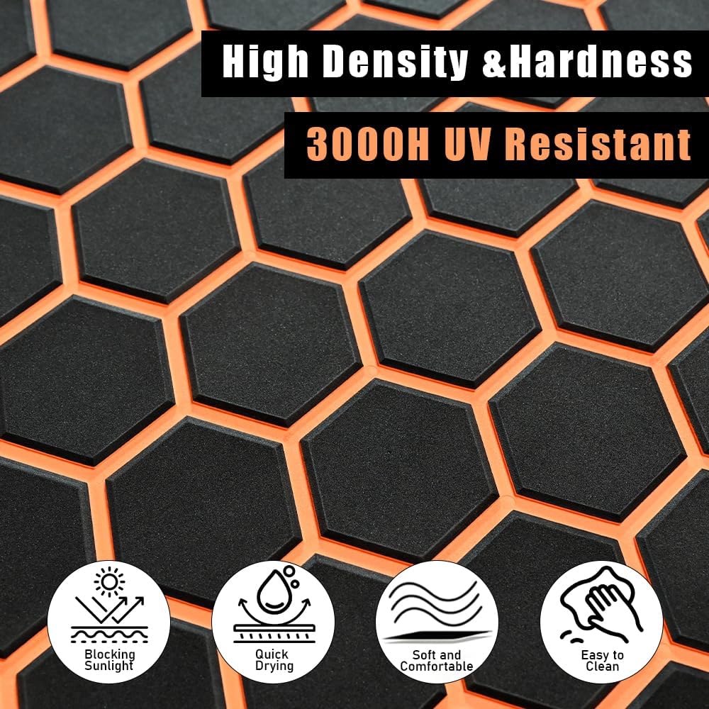 43.31' /37.7' New Hexagon EVA Self-Adhesive Boat Flooring and Decorative Fish for Yacht Pool Boat Flooring Sheet Thick Non-Skid mat