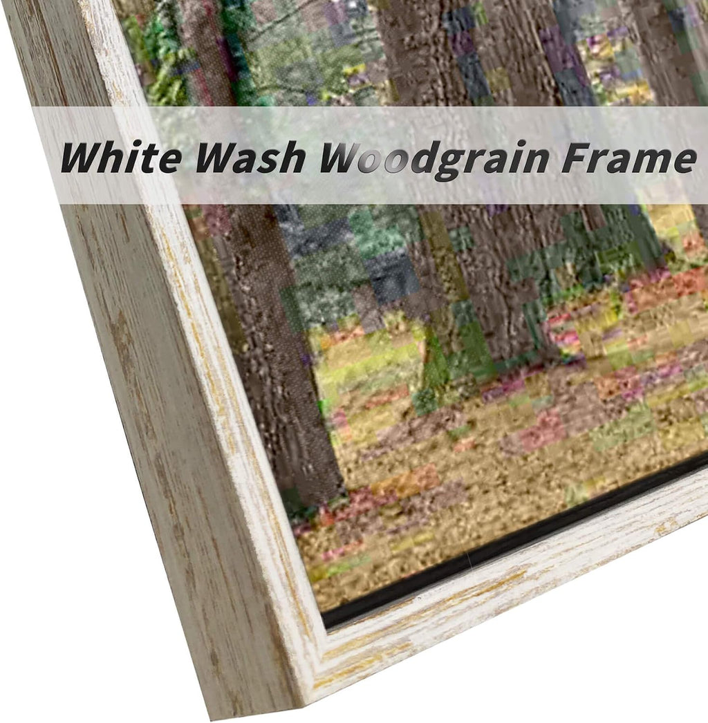 Green Oak Trees Canvas Artwork: Landscape Forest Picture Painting Wall Art Framed for Living Room (45'' x 30'' x 1 Panel)