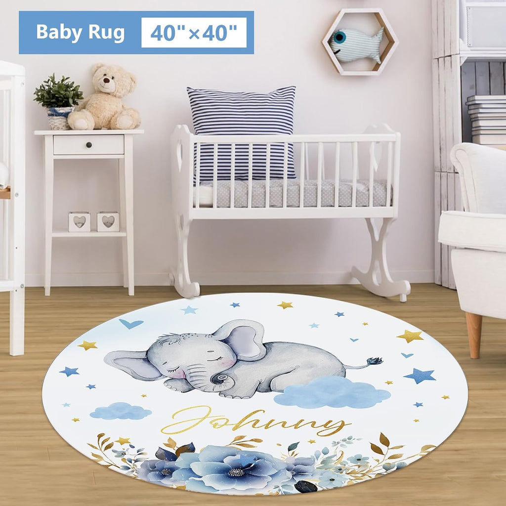 KAINSY Custom Crib Bedding Set 5 Piece for Girls Boys – Personalized Elephant Theme, Newborn Sleep Set, Nursery Decor, Toddler Room Essentials, Infant Sleep, Baby Room Accessories, Baby Gift
