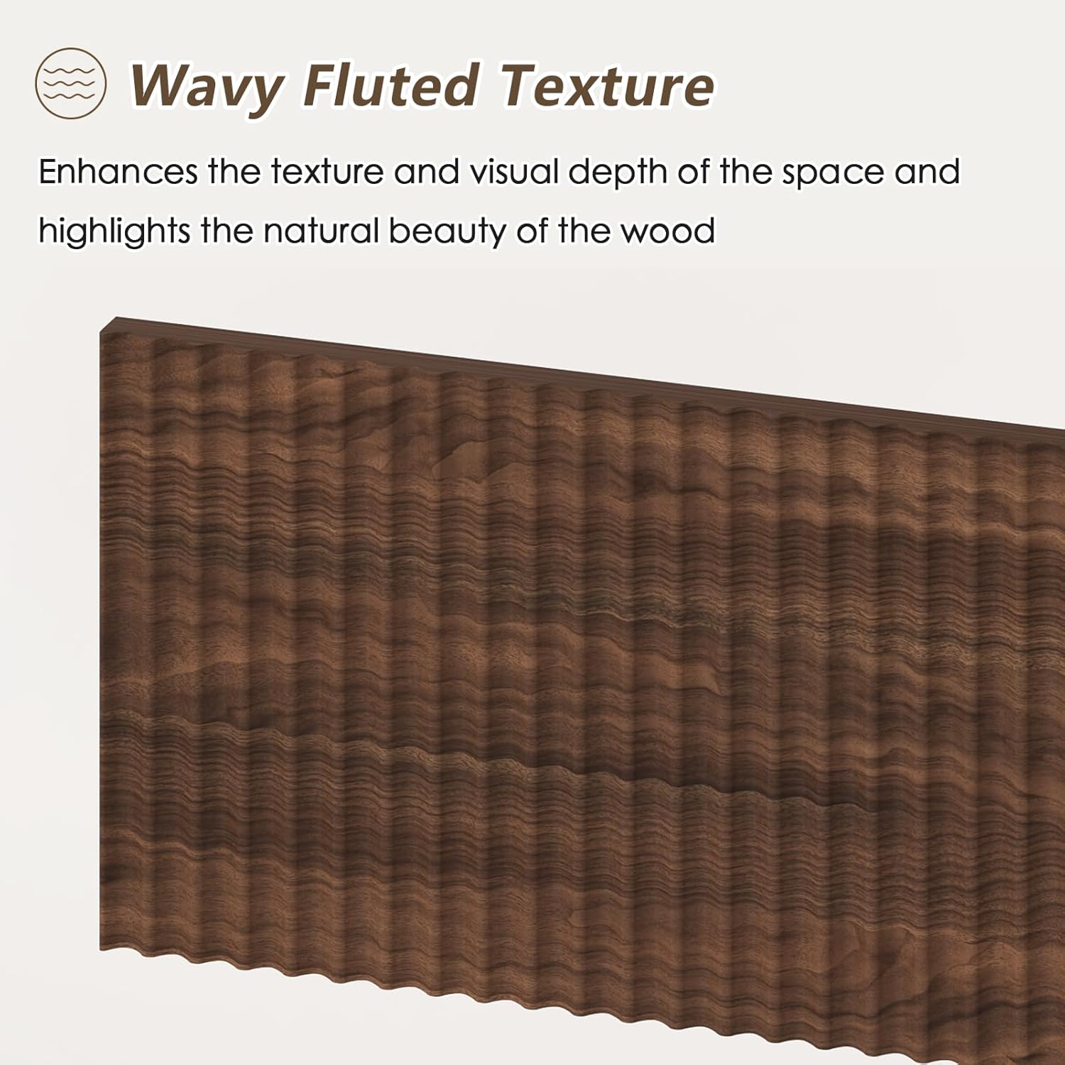 YOMILUVE Fluted Computer Desk with 2 Drawers, 39 Inch Small Computer Desk with Storage, Compact Writing Study Desk for Small Spaces, Walnut