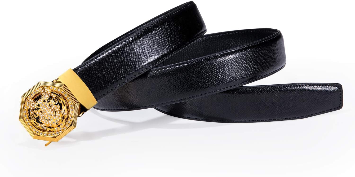 Slide Adjustable Genuine Leather Belt Men Dress Casual Trim-to-Fit Executive Classic Gift.
