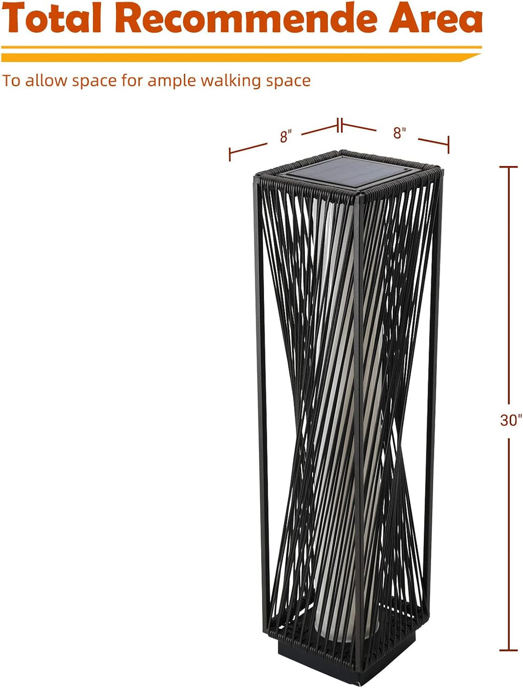 Solar Yard 2 Piece Outdoor Solar Floor Lamp Resin Wicker Solar Light Outdoor Waterproof for Yard, Garden, Pathway, Deck, Dazzle Dance (Brown 2 Piece)