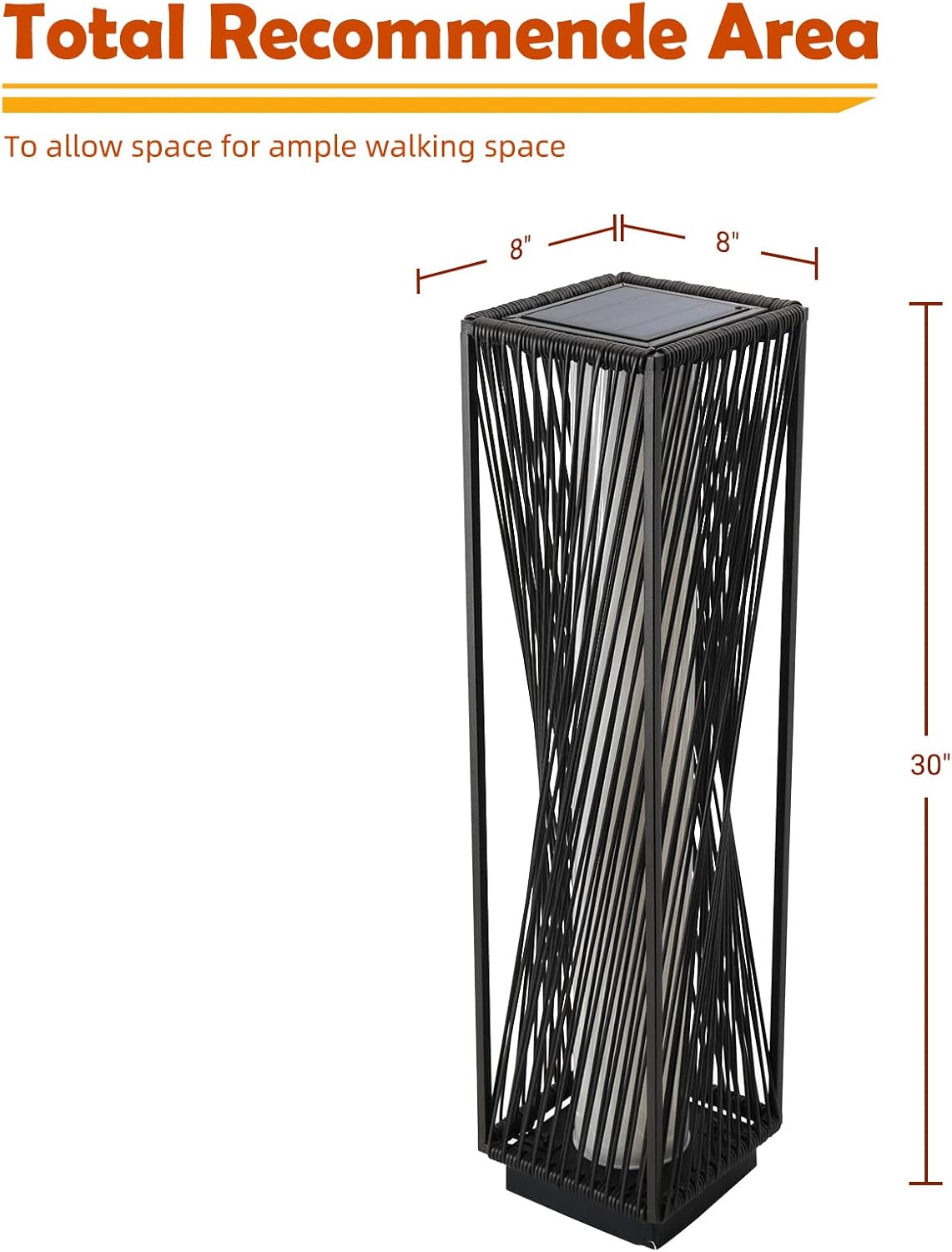 Solar Yard 2 Piece Outdoor Solar Floor Lamp Resin Wicker Solar Light Outdoor Waterproof for Yard, Garden, Pathway, Deck, Dazzle Dance (Brown 2 Piece)