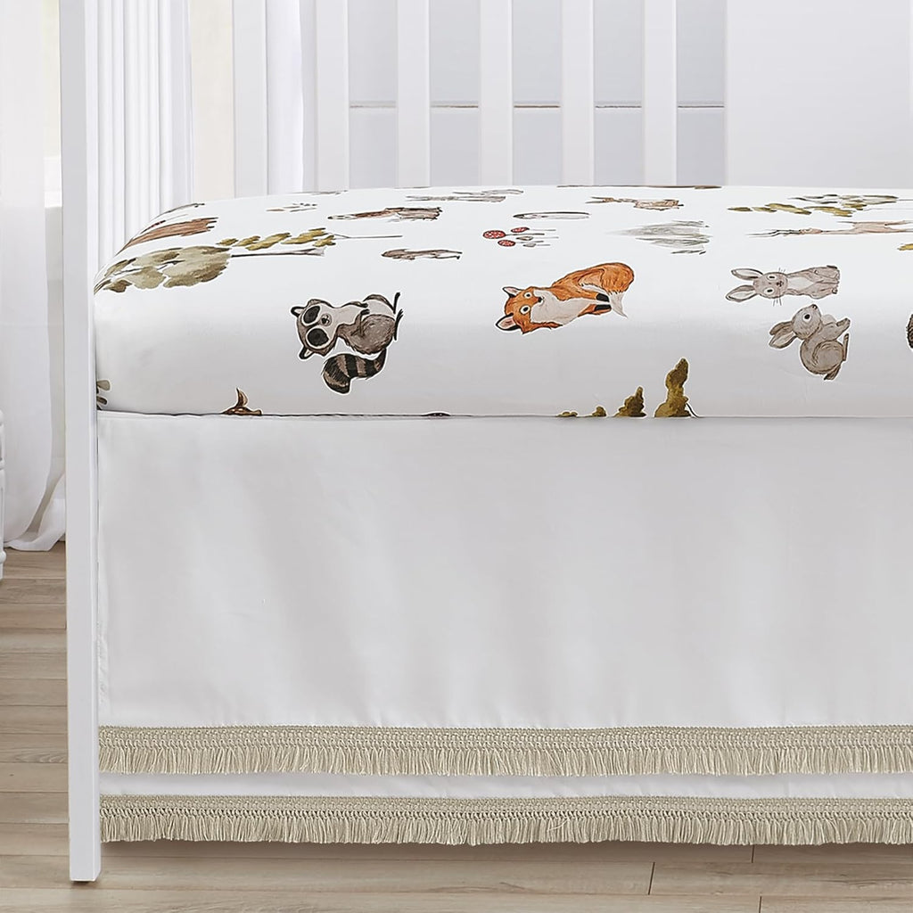 Sweet Jojo Designs 6-Piece Baby Crib Bedding Set (Woodland Animals) for Boys or Girls, Infants/Nursery incl. Blanket, Fitted Sheet, Skirt, Mesh Liner, Diaper Stacker (Neutral, Forest Animal, Hedgehog)