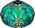 Tiffany Table Lamp Shade 16' Wide Victorian Style Stained Glass Lampshade for Table Lamp Floor Lamp