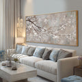 Flowers Wall Art Grey Pictures Wall Painting Large Framed Canvas Art Landscape Artwork for Dining Room Home 29'x 58' Ready to Hang