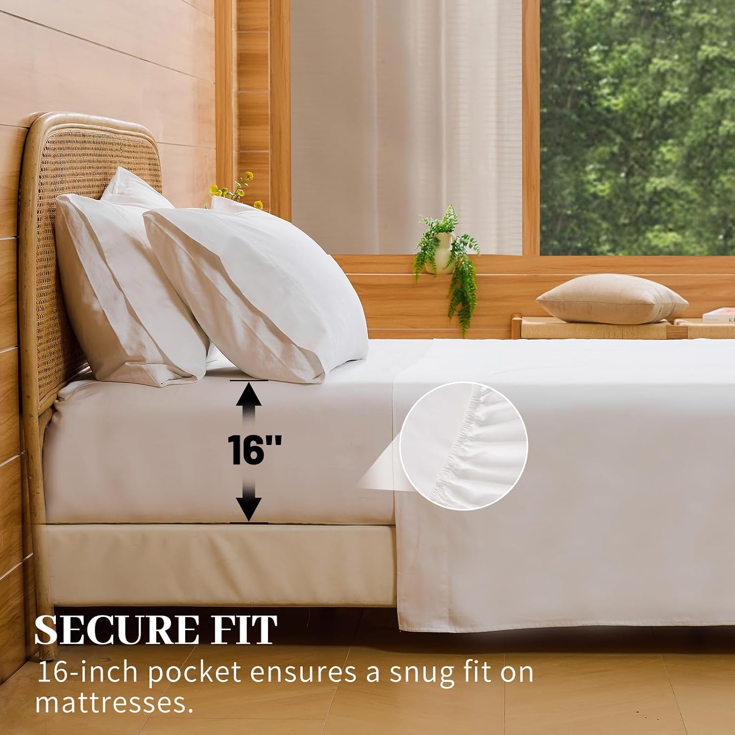 Bedlifes Egyptian Cotton Sheets 1000 Thread Count California King Size, 4-Piece 16' Deep Pocket - Cooling & Breathable Ultra Soft Bedding for Hotel Comfort (White)