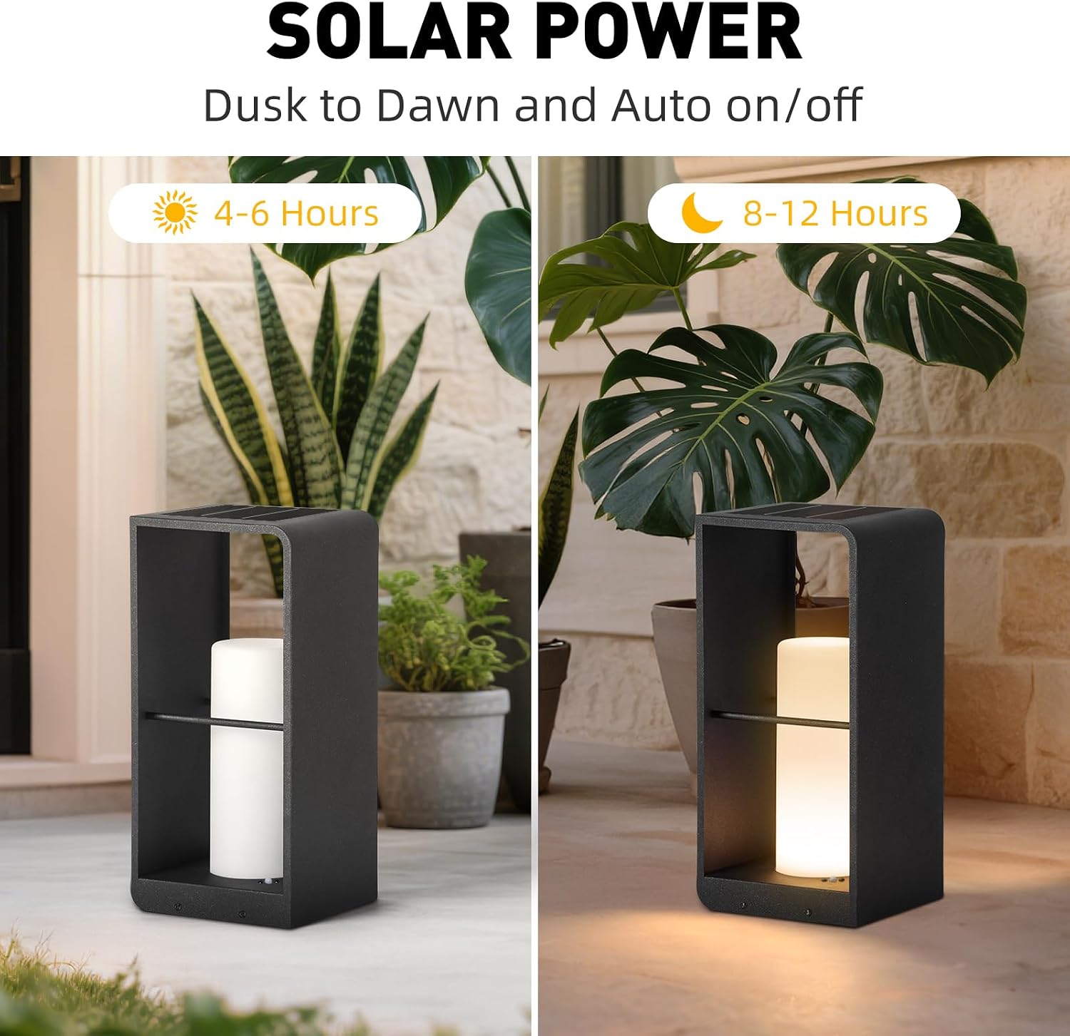 Outdoor Lights for Patio, IP65 Solar Lanterns Outdoor Waterproof, Dusk to Dawn Floor Lamp with 3000K LED, Solar Powered Landscape Lighting for Garden, Yard, Deck, Backyard, Porch and Path