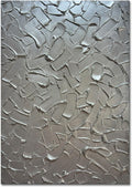 Slyart Handmade 3D Texture Wall Art Modern Abstract Painting 28x40 Inches Minimalist Silver Gray Artwork Oil Painting on Canvas Wall Decor for Living Room Bedroom