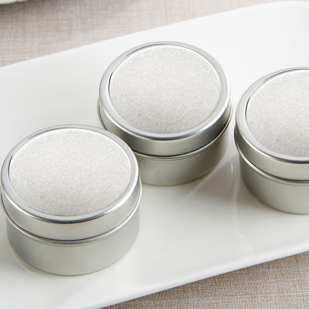 Kate Aspen Travel Size Vanilla Scented Candle Tins with Lids - Set of 96 Mini Candles Bulk - Wedding Favors for Guests, Bridal Shower Gifts, Party Favors Adults, Bridesmaids Gifts
