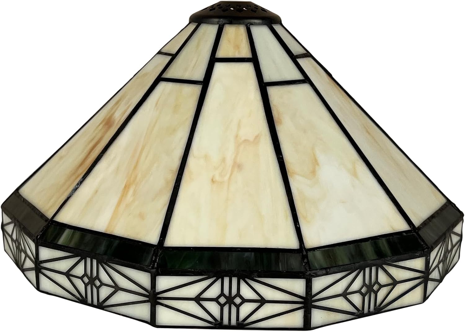 Capulina Tiffany Lamp Shade 12 Inches Wide Accessories Replacement Vintage Cream Tiffany Style Stained Glass Lampshade for Table Lamp