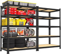 PrimeZone 36' x 16' x 72' Heavy Duty Storage Shelves - 5 Tier Adjustable Garage Storage Shelving, Metal Storage Utility Rack Shelf Unit for Warehouse Pantry Closet Kitchen, Black, 2 Pack