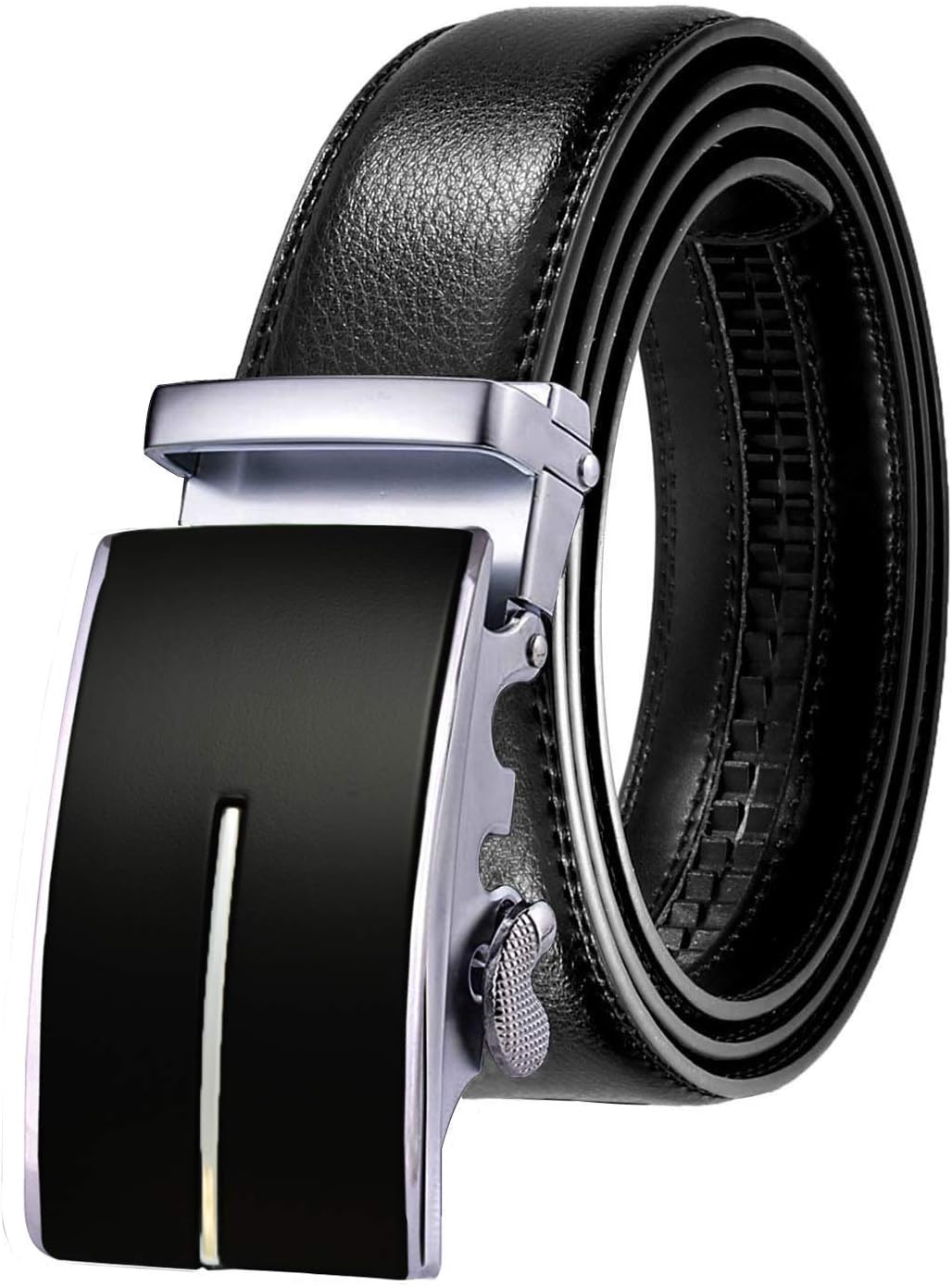 Micro-Adjust Slide Ratchet Genuine Leather Belt Men Dress Pants Shirt Executive Gift.