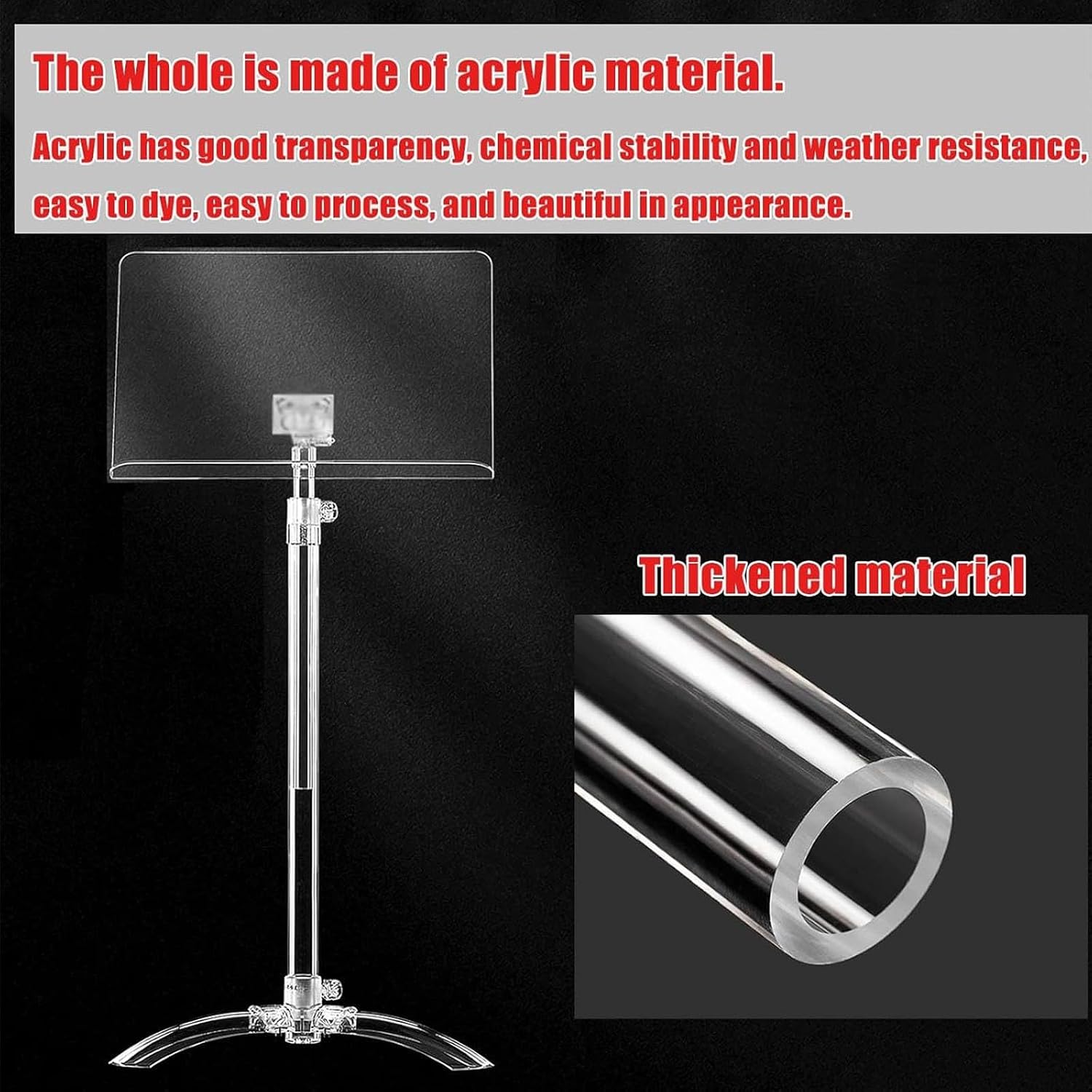 Sheet Music Stands, Portable Orchestra Stand,Clear Acrylic Book Holder, Outdoor Performances Lecture Pulpit, For Performances Guitar Violin Drums