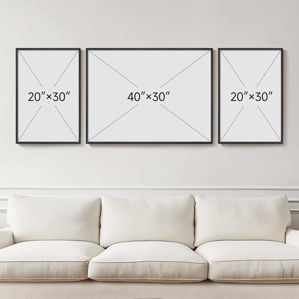 Extra Large Framed Modern Luxury Abstract Wall Art for Living Room, Set of 3 Minimalist Black White Gold Abstract Paintings Artwork for Walls, Big Art Prints Pictures for Hallway Dining Room Office Wall Decor