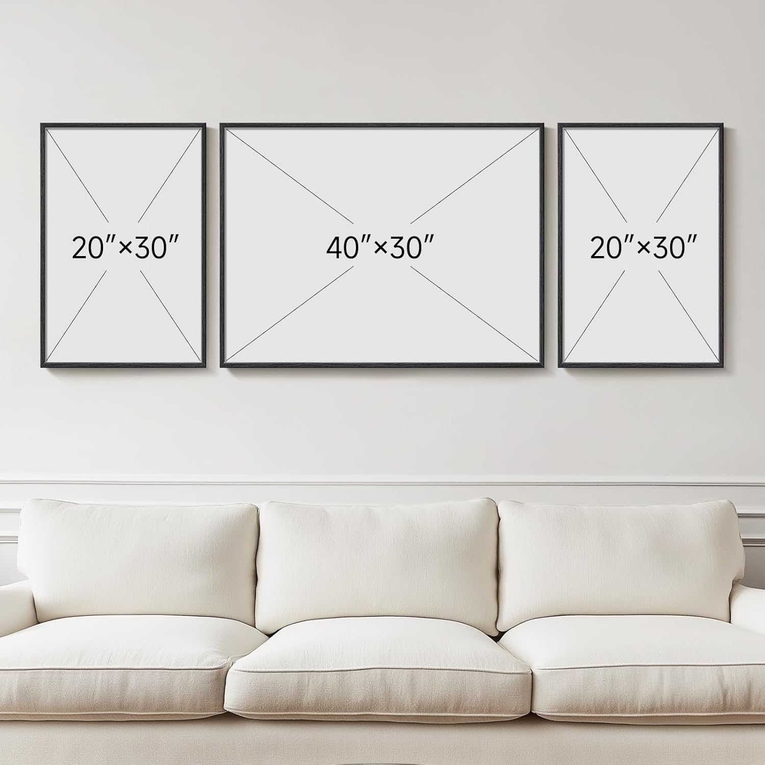 Extra Large Framed Modern Luxury Abstract Wall Art for Living Room, Set of 3 Minimalist Black White Gold Abstract Paintings Artwork for Walls, Big Art Prints Pictures for Hallway Dining Room Office Wall Decor