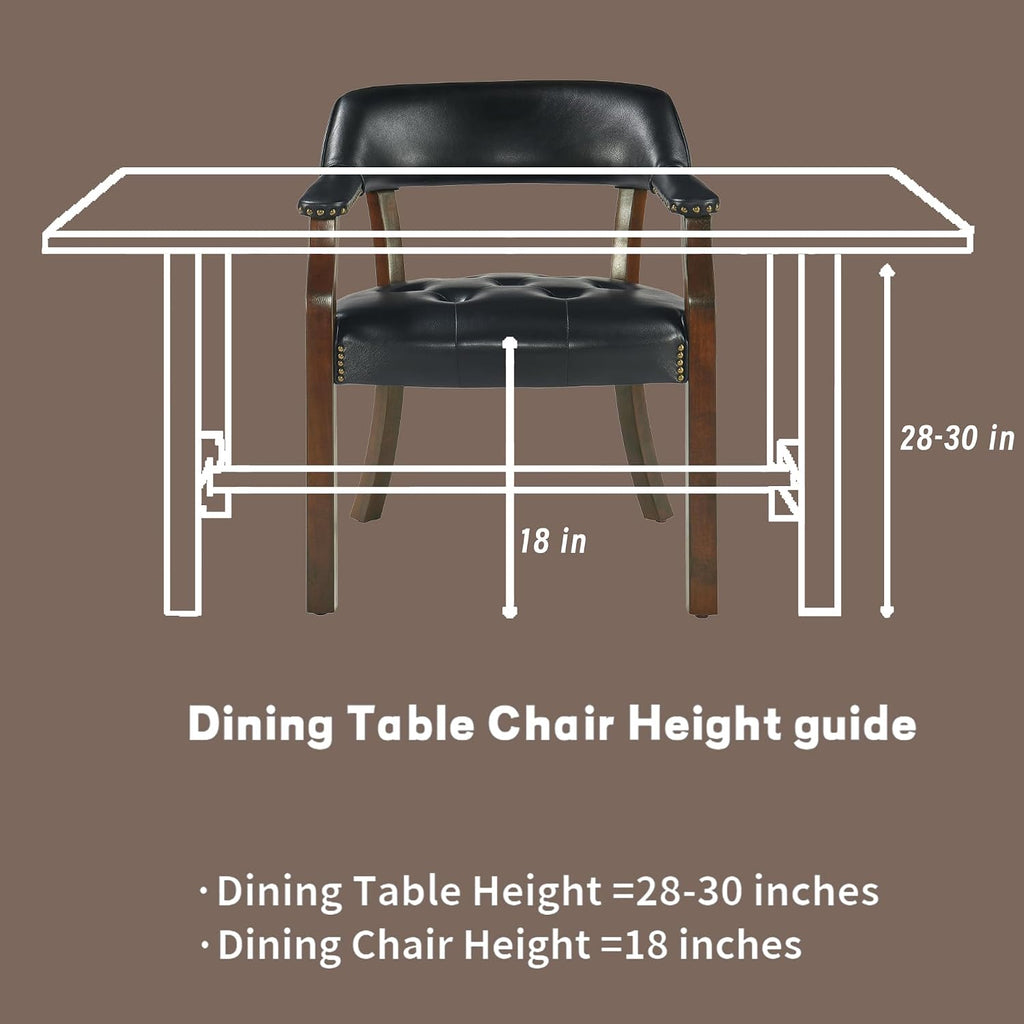 Dining Chairs with Upholstered,Office Desk Chair with Arms and Metal Rivets. PU Boss Captain's Chairs,Classic Accent Stool for Dining Room, Bedroom Brown Legs &Yellowish Brown NX173-318EY