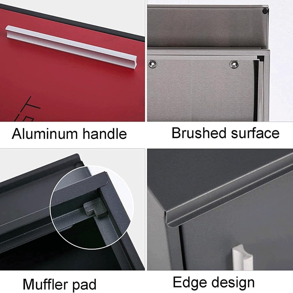 Mailboxes for Outside Wall Mounted Mailbox with Handle Post Box Stainless Steel Drop Box Outdoor Decorative Suggestion Box