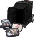 ZUCA Travel Cases for Artists & Professionals - Makeup Case with 4 Vinyl Utility Pouches, Travel Cover, 41' Telescoping Handle, Rolling Wheels & Sturdy Aluminum Frame for Makeup Artists and Creatives