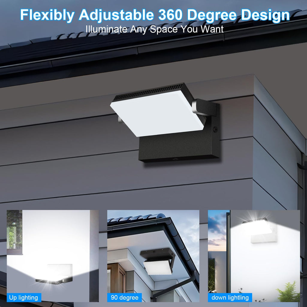 Modern Sleek LED Flood Light 120W, 360° Rotatable Outdoor Security Areas Lighting, 18000LM 5000K Waterproof Wall Pack for Yard,Building,Driveway,Car Lot (4Pack)