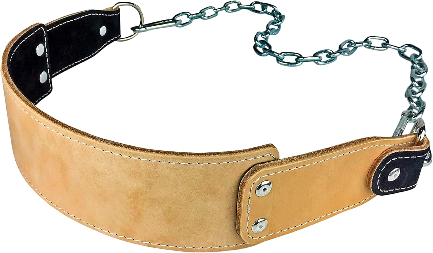 Heavy-Duty Leather Dip Belt with Steel Chain - Ultimate Accessory for Weighted Pullups, Dips, and Progressive Overload