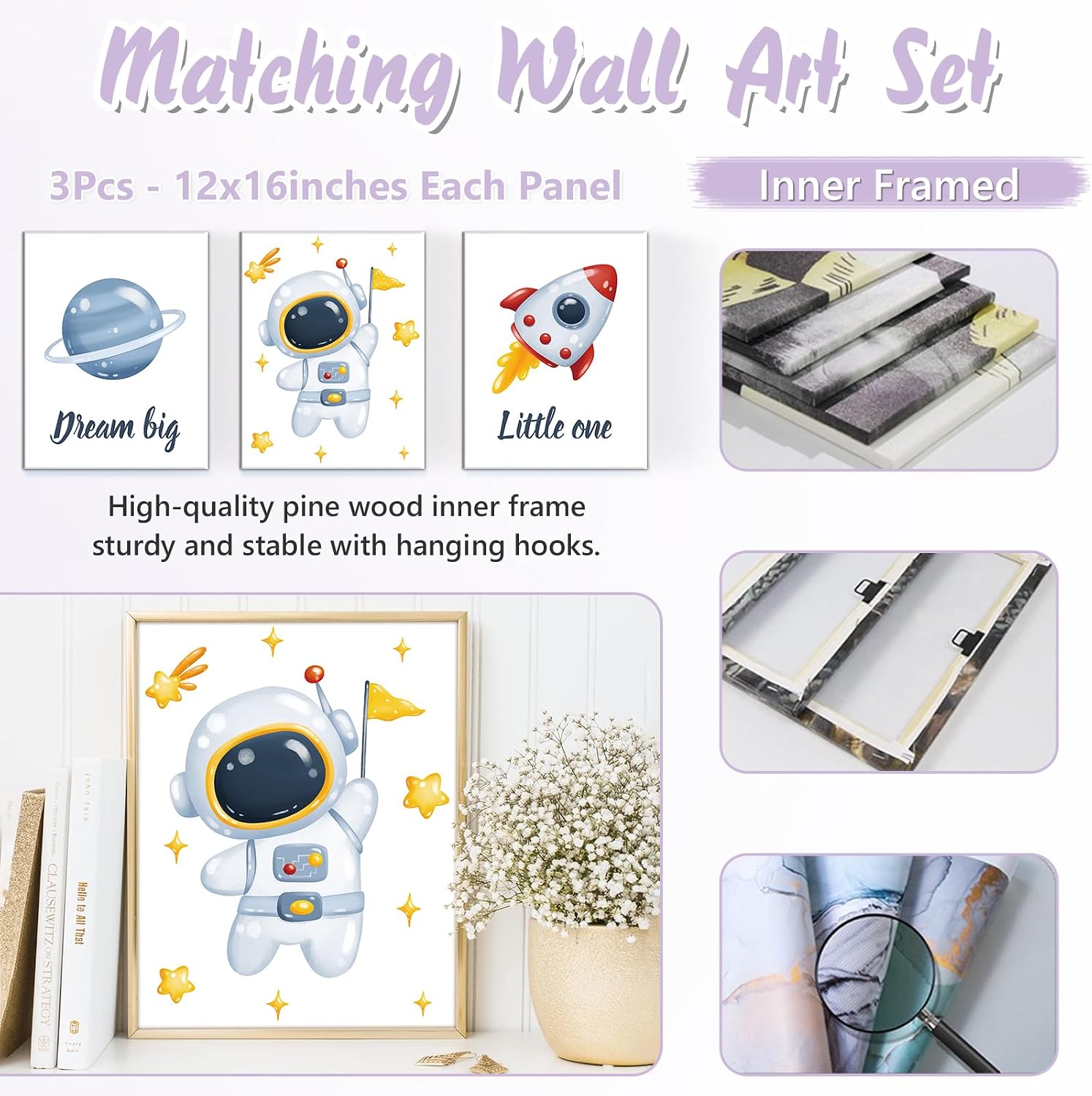 Custom Baby Crib Bedding Set, 5 PCS Personalized Name Baby Crib Sets for Girls Boys, Spaceman Theme Nursery Bedding Sets for Infant Toddler, Double Layer Flannel Bed Set Customized Gifts