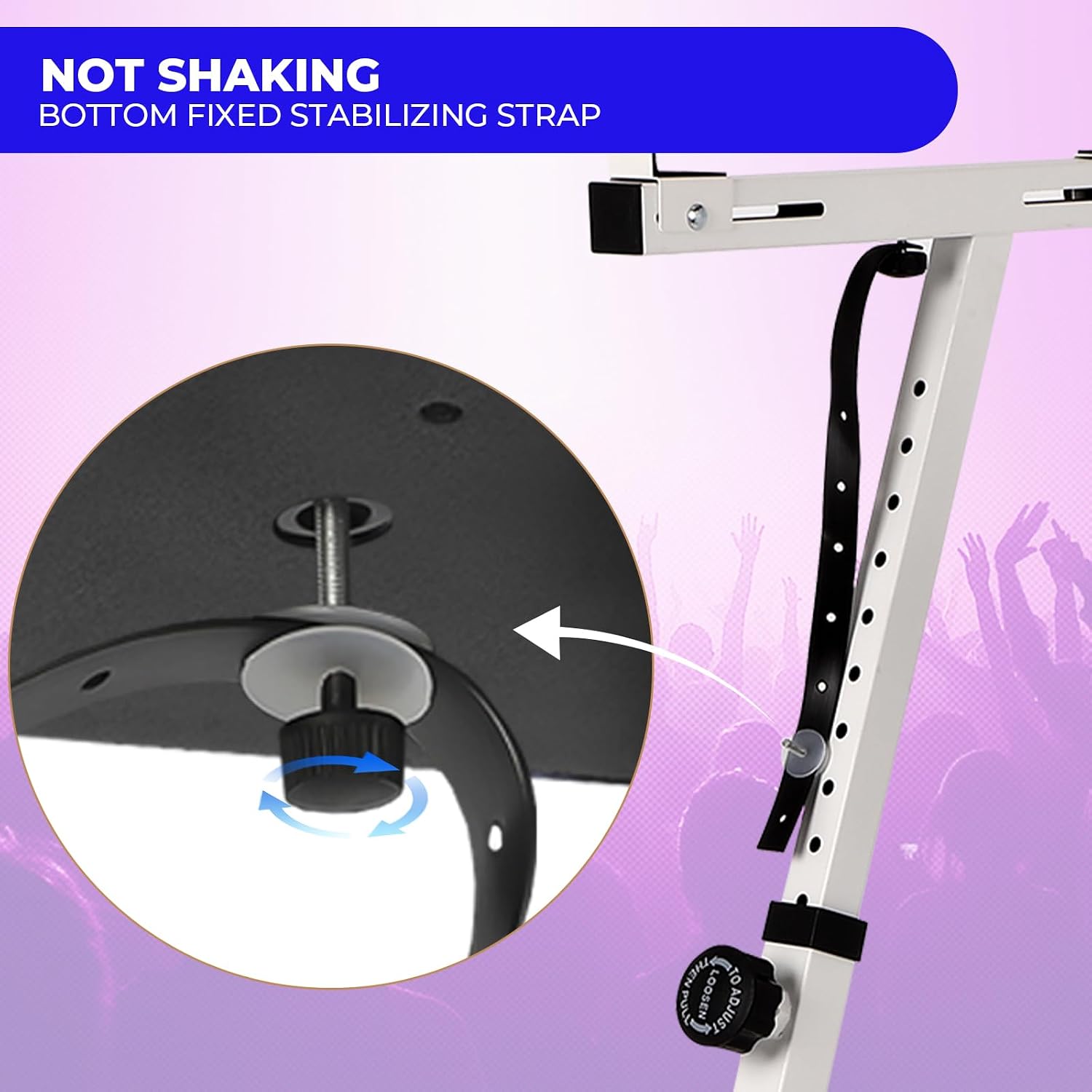 FAHKNS Piano Keyboard Stand and Bench, Z Style Portable and Adjustable Piano Stand with Headphone Bracket for 54-88 Key Electric Pianos, Piano Accessories with Bottom Wheel for Kids and Adults, White
