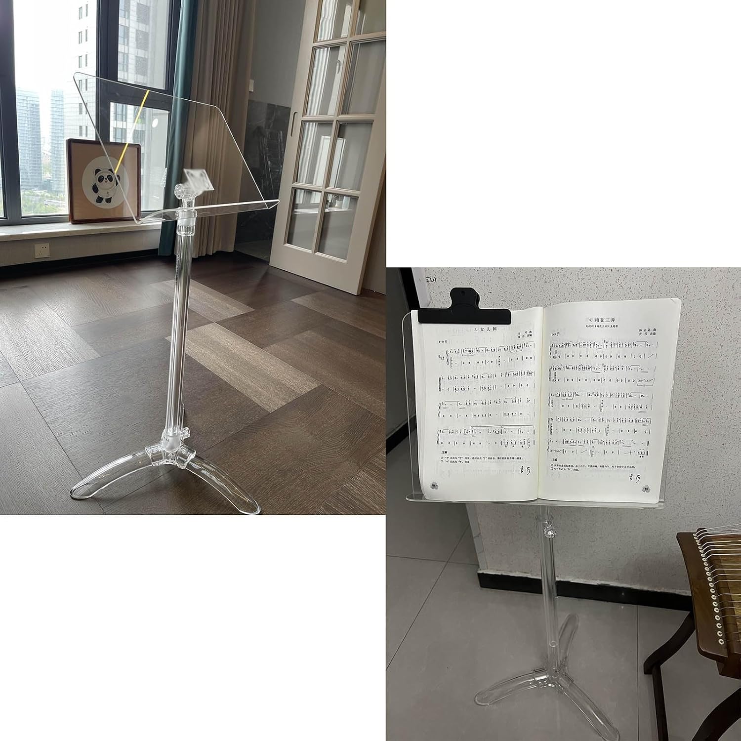 Adjustable Sheet Music Stand, Violin Guitar Music Stand, Acrylic Material, Orchestral Music Stand, 91-141cm Can Be Lifted, for Instrumental Performance, Reading