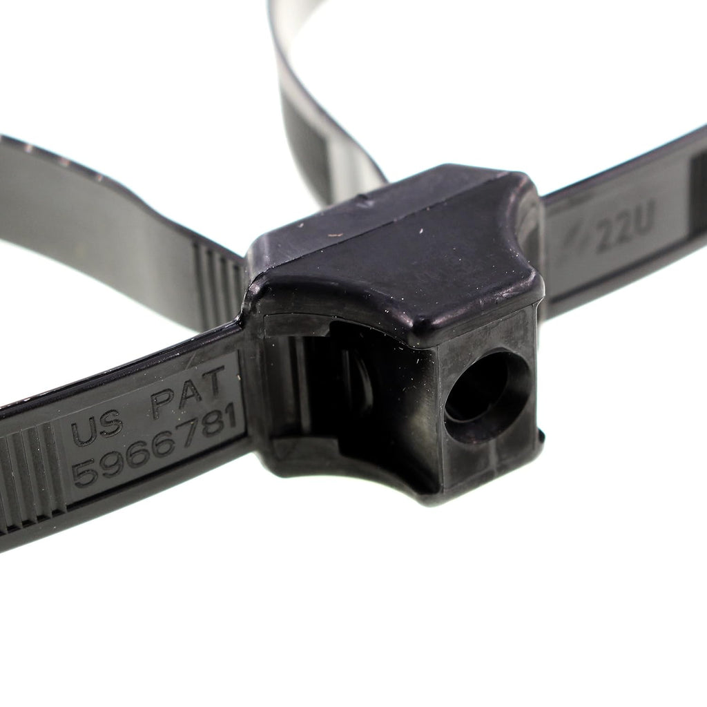Hellermann Tyton DCT110HIRK2 115-00033 Dual Clamp Tie Black 19' 150 lb 1/4' Stud - 50 Pack