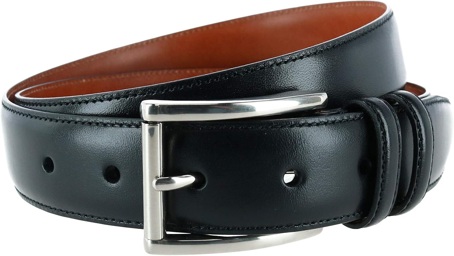 Trafalgar Men's Lorenzo 32mm Dropped Edge Leather Dress Belt
