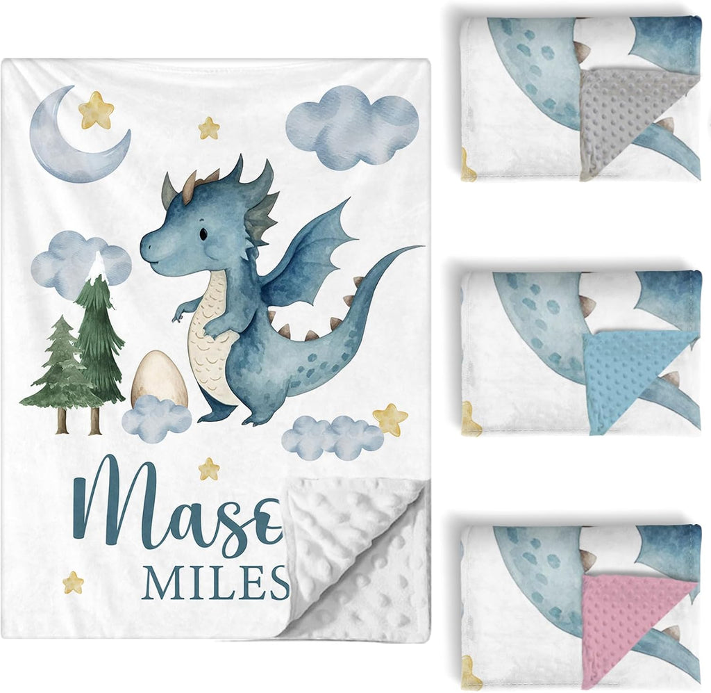 Personalized Baby Crib Bedding Set, 5 Pcs Custom Name Nursery Bedding Set for Girls Boys, Dinosaur Baby Crib Set for Toddlers Infants, Double Layer Bedding Crib Sets Customized Gifts