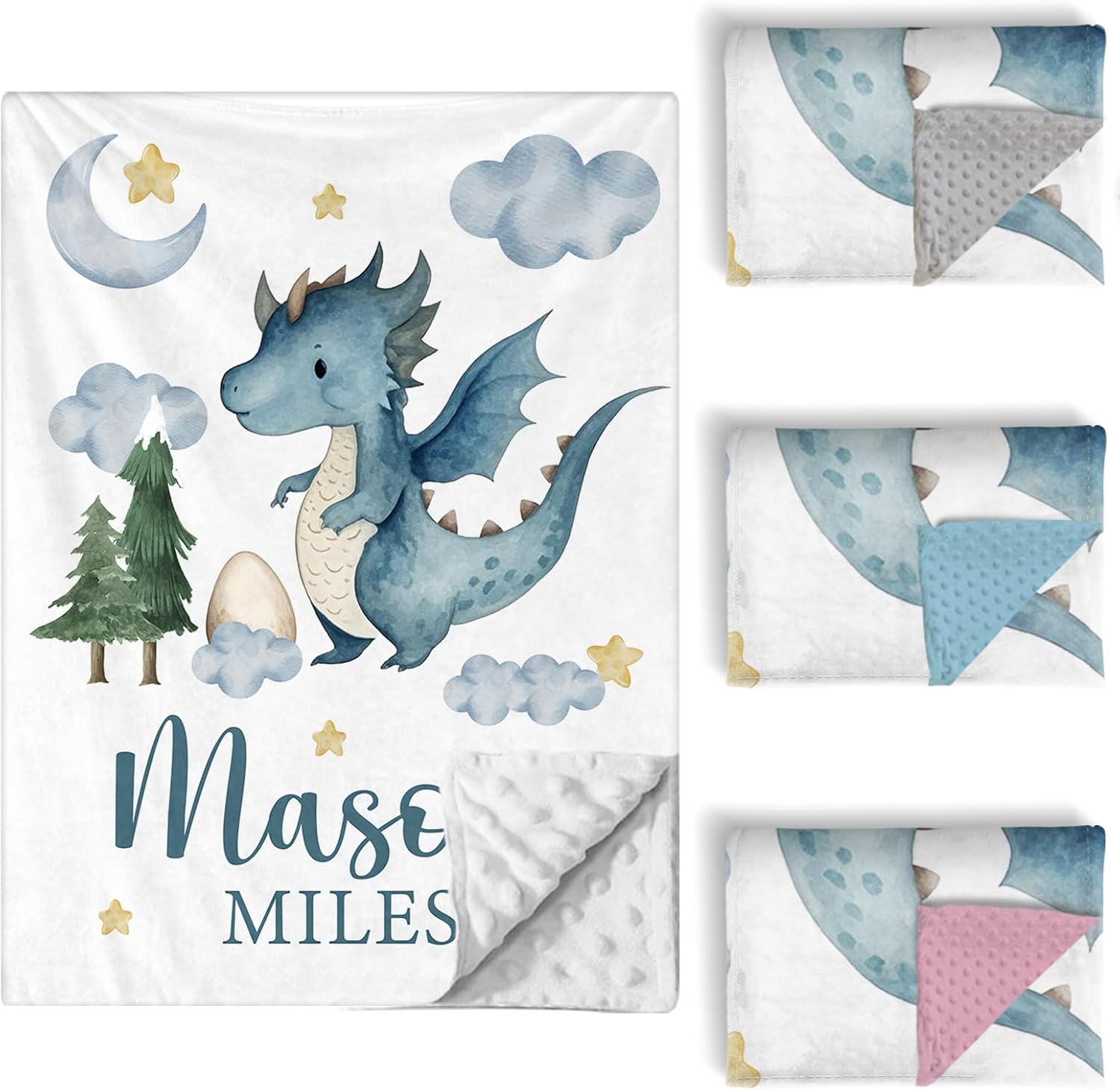 Personalized Baby Crib Bedding Set, 5 Pcs Custom Name Nursery Bedding Set for Girls Boys, Dinosaur Baby Crib Set for Toddlers Infants, Double Layer Bedding Crib Sets Customized Gifts
