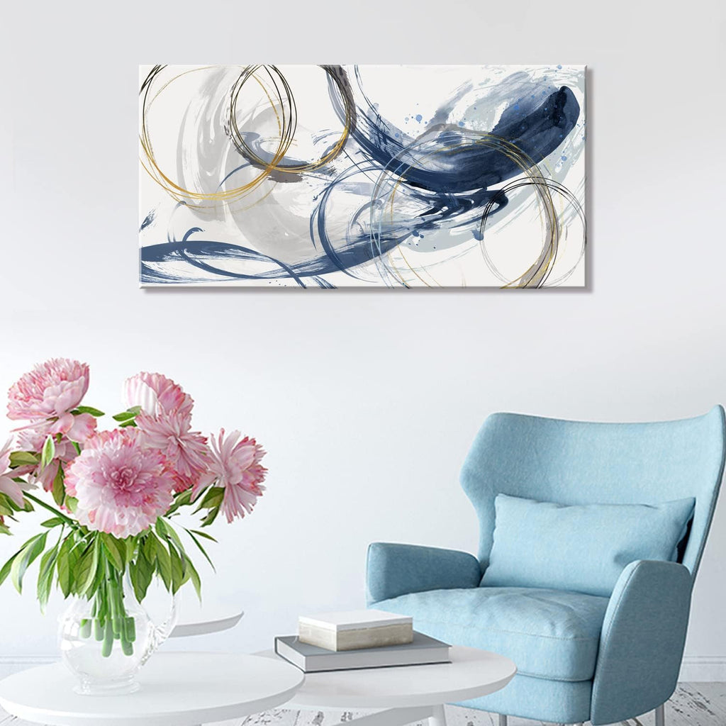 Sxurmtiie lagre Canvas Wall Art Abstract Art Paintings Blue Fantasy Colorful Graffiti on White Background 30inch x60inch Modern Artwork wall Decor for Living Room Bedroom Kitchen