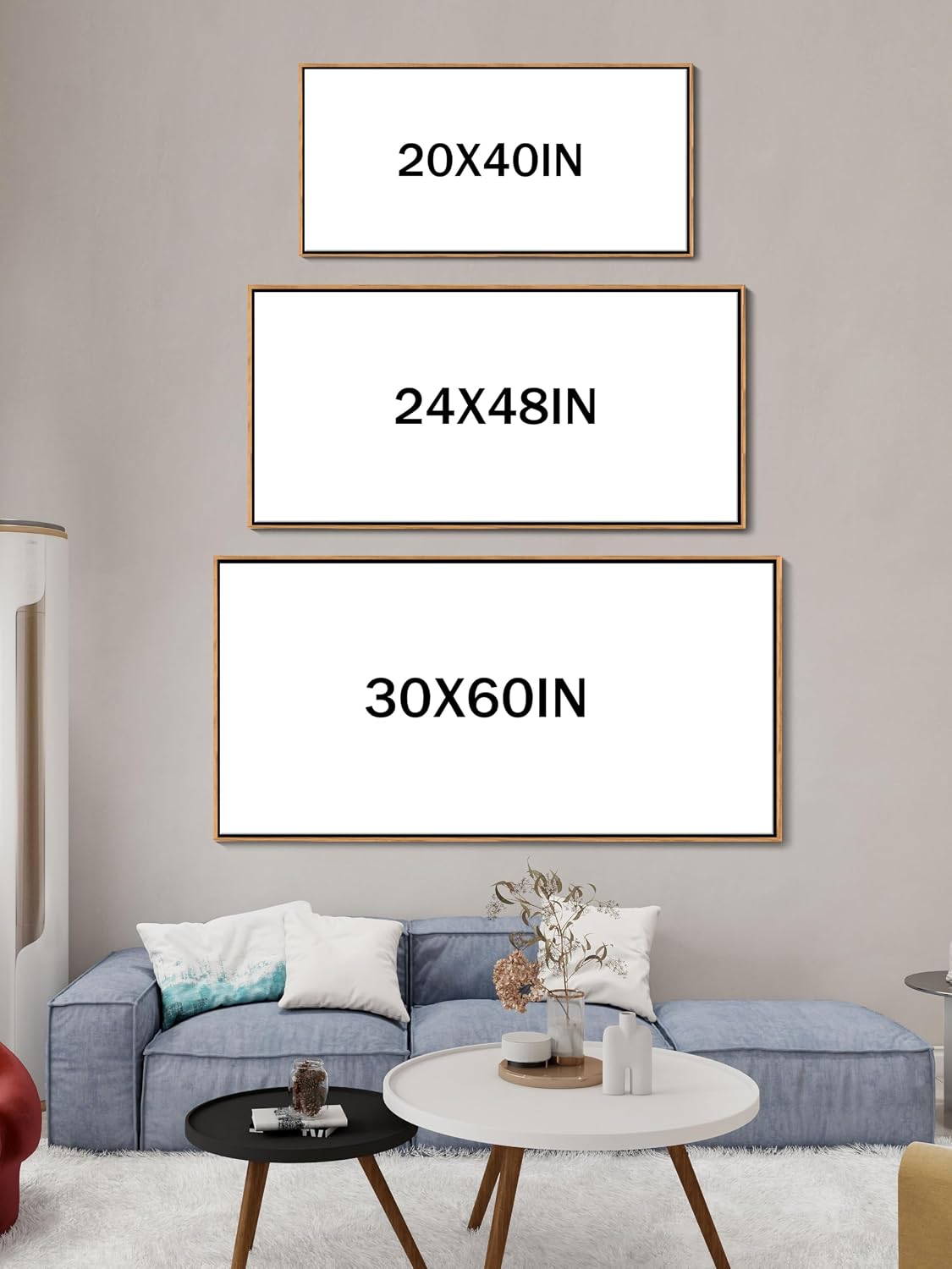 DVQ ART Canvas Wall Art for Living Room Large Size - Coastal Sunset Canvas Prints - Beach Wall Art for Home Decor, Ocean Scenery Picture, Framed Seascape Poster 24'x48' for Bedroom Bathroom Decor