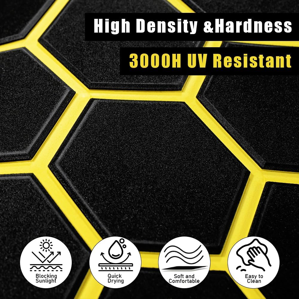 43.31' /37.7' New Hexagon EVA Self-Adhesive Boat Flooring and Decorative Fish for Yacht Pool Boat Flooring Sheet Thick Non-Skid mat