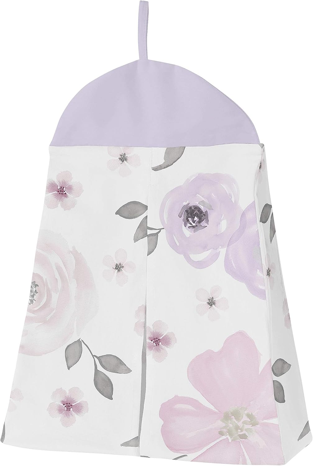 Sweet Jojo Designs Lavender Purple Boho Floral Girl Baby Crib Bedding Set Infant Nursery BreathableBaby Breathable Mesh Crib Liner Blanket Sheet Skirt 6 PC Bohemian Shabby Chic Watercolor Flower Gray