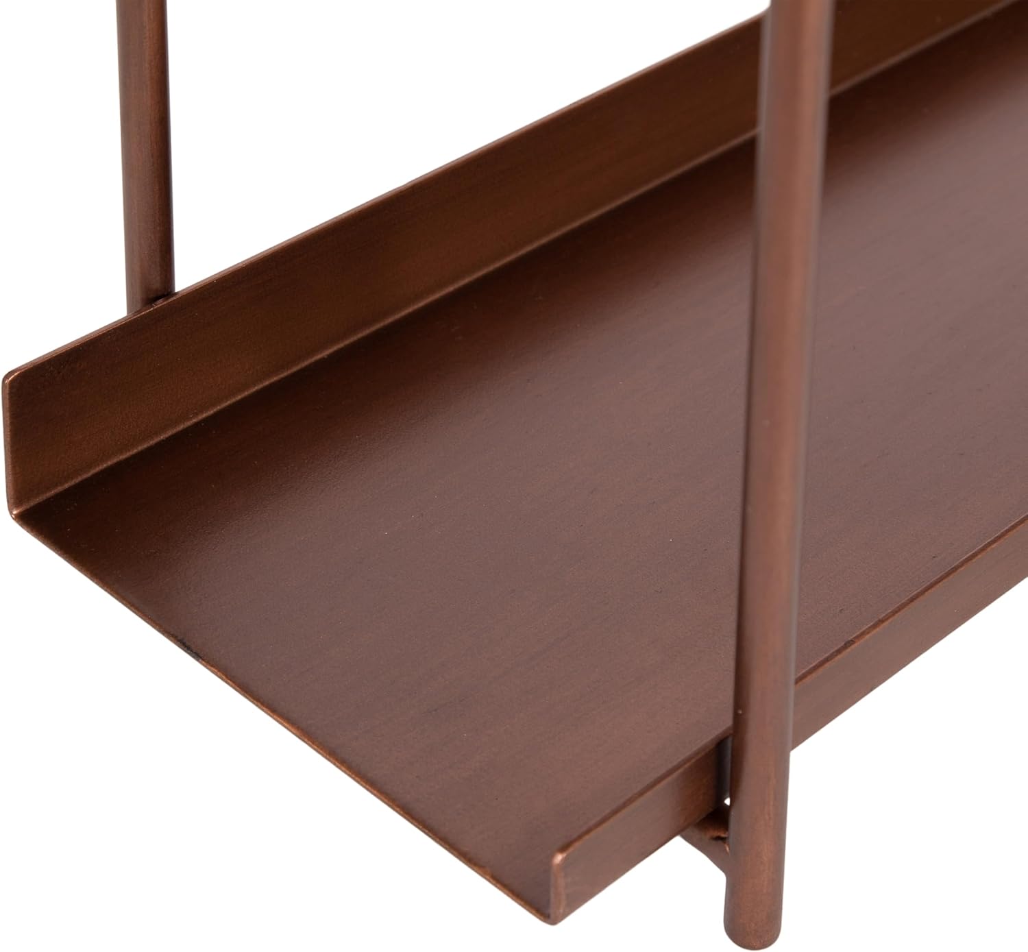 Kate and Laurel Dominic Modern Metal Bathroom Shelf; 20 x 7 x 30; Bronze; Contemporary Sleek 3-Tier Floating Shelves for Wall Decor; Display; and Over Toilet Storage