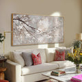XIANSHOU Plum blossom Wall Decor White Flowers Painting on Canvas Nature Wall Art for Bedroom 24'x 48' Wall Decorations for Living Room Office