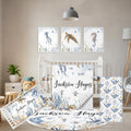 Terwex Custom Crib Bedding Set - 5 Pcs Customized Baby Crib Set with Name - Soft Double Layer Marine Animals Nursery Baby Bedding Set for Girls Boys - Personalized for Infant Toddler