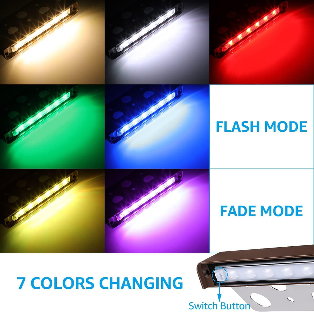 LEONLITE 8-Pack Premium Series RGB 4 Inch 1W LED Retaining Wall Lights Swivel, Color Changing Hardscape Lighting Low Voltage, 12V-24V AC/DC LED Landscape Hardscape Paver Light, Outdoor Step Light, ETL