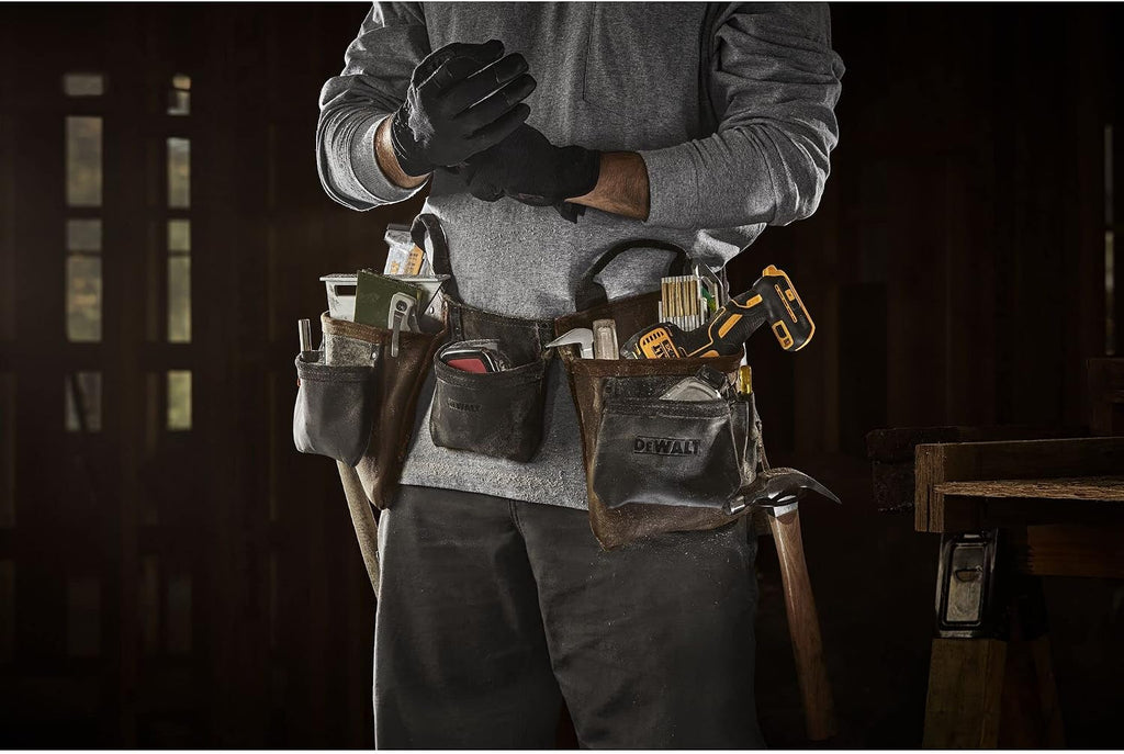 DEWALT Leather Tool Belt, Durable, 11 Pocket Professional Belt (DWST550112) (Pack of 3)