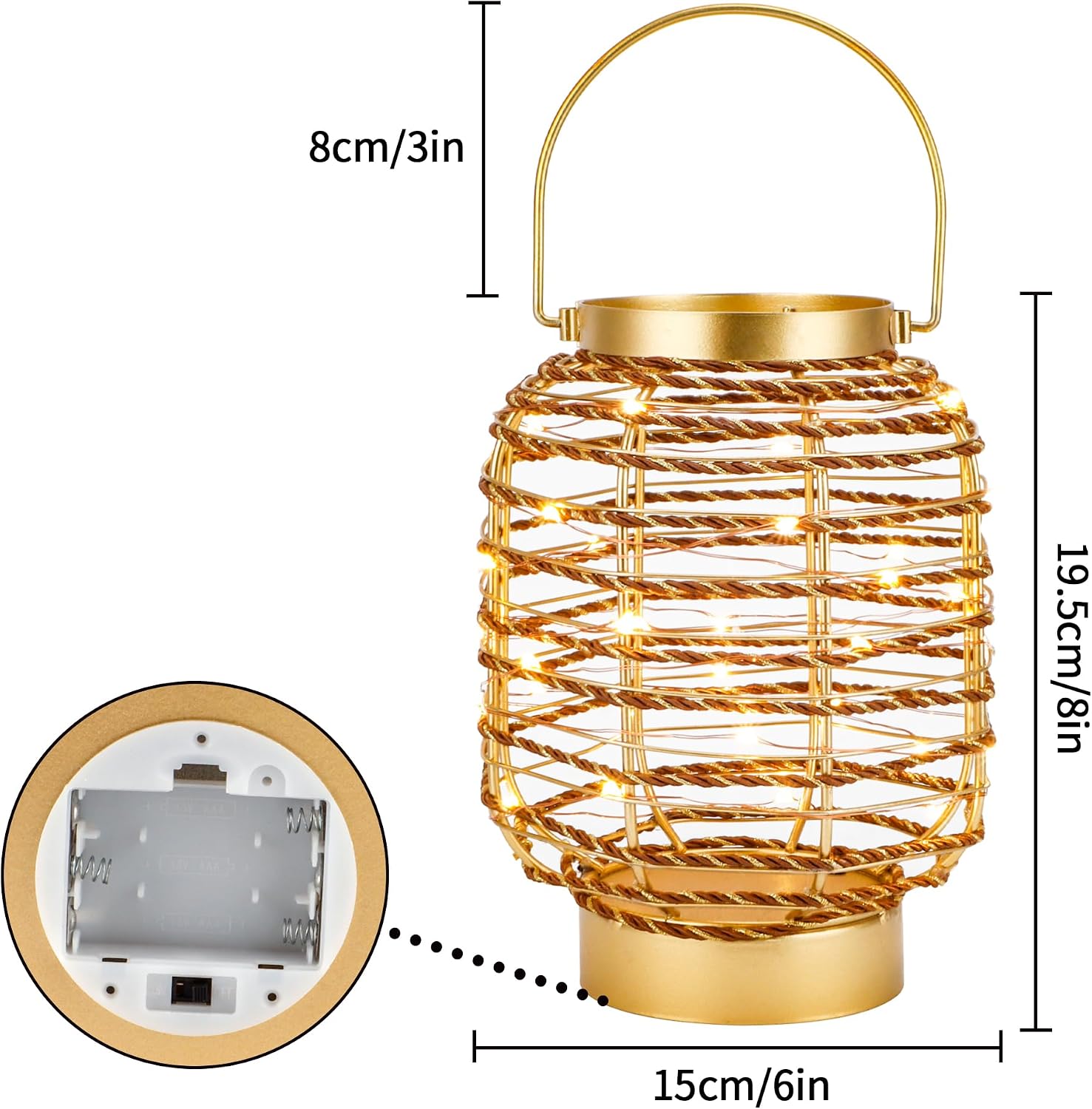 Set of 6 Battery Operated Table Lamp 7.7 'H Metal Cage LED Cordless Lamp with 6-Hour Timer, Vintage Decorative Fairy Lights Lantern for Indoor/Outdoor Bedrooms Weddings Parties Patio Events