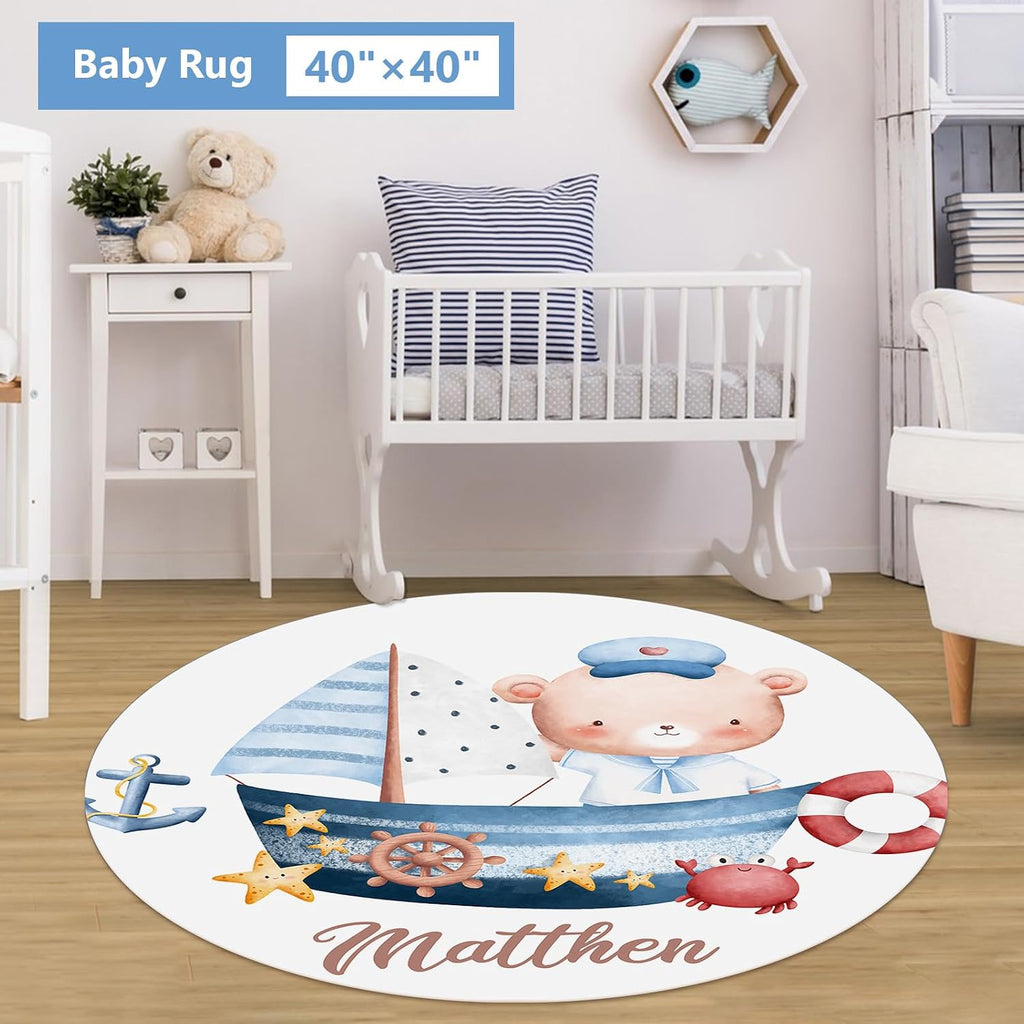 Custom Crib Bedding Set 5 Piece for Girls Boys – Personalized Sailor Bear Theme, Newborn Sleep Set, Nursery Decor, Toddler Room Essentials, Infant Sleep, Baby Room Accessories, Baby Gift