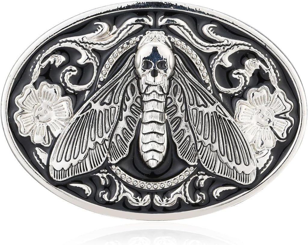 Men's Western Belt Buckle - Turquoise Texas Longhorn Bull Design for Cowboy & Rodeo Style