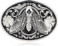 Men's Western Belt Buckle - Turquoise Texas Longhorn Bull Design for Cowboy & Rodeo Style