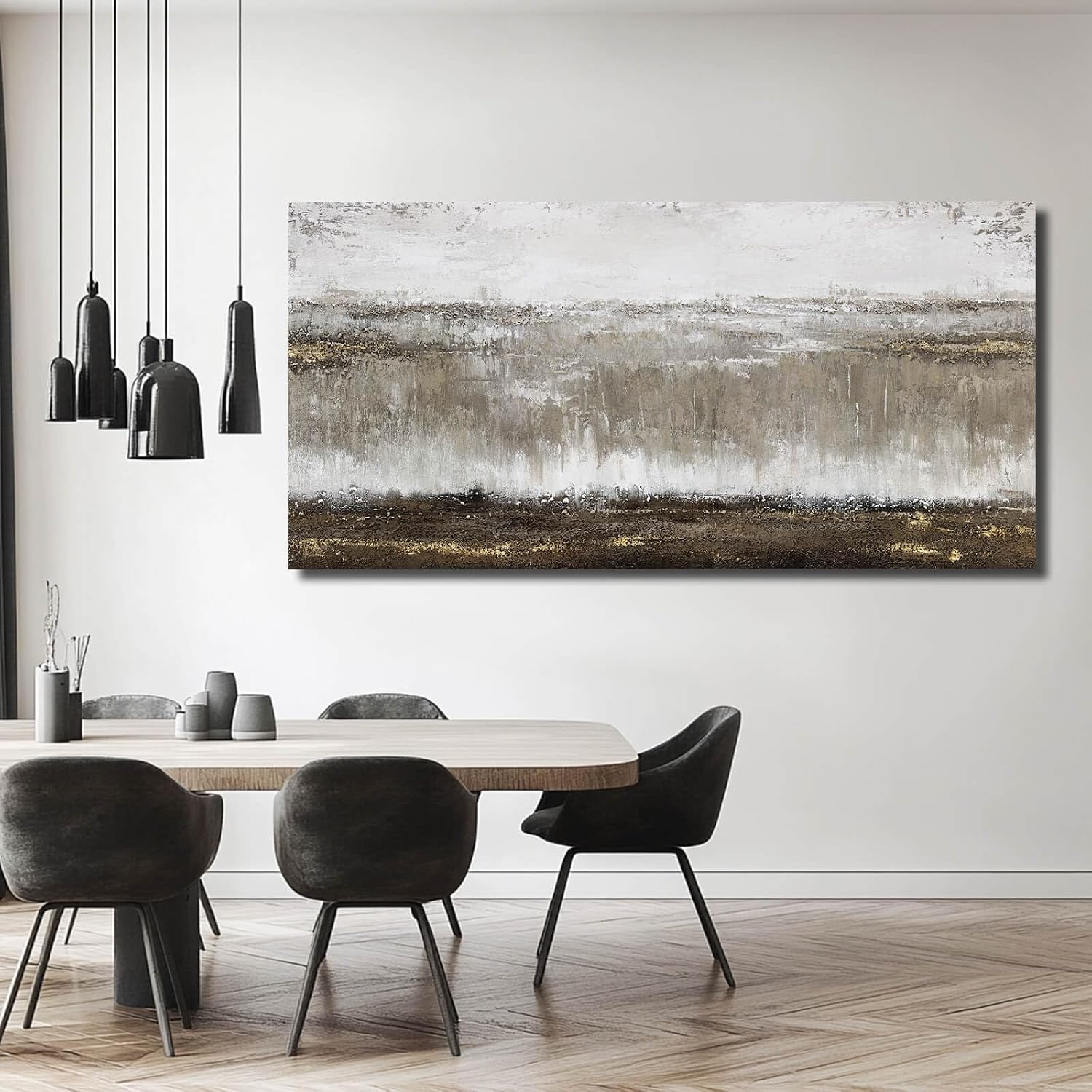 Artexist Canvas Wall Art - Abstract Wall Decor for Living Room - Grey Pictures Black and White Artwork for Walls Posters Aesthetic Office Home Bederoom Decorations 29x58 in