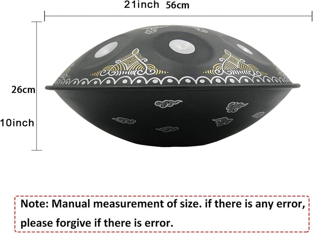Handpan Drum for Adults, Handpan Drum Instrument in D Minor 9 Notes 22 Inches D3/A3 Bb3 C4 D4 E4 F4 G4 A4 Hand Pan with Carry Bags, Sheet Music, Drum Stand and Mallet