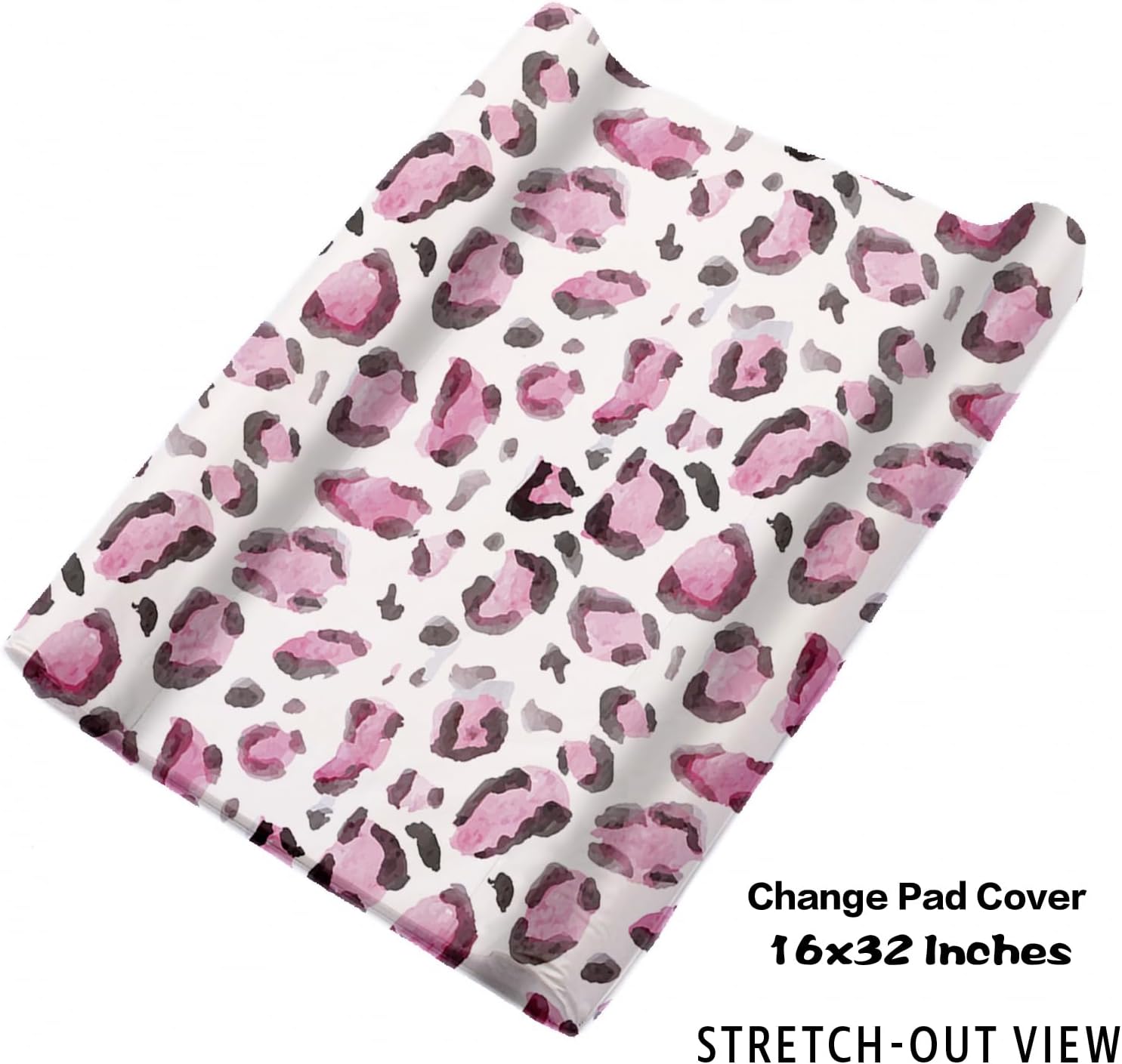 Personalized Nursery Crib Bedding Set: Custom Name Pink 5 Piece Baby Crib Sets with Leopard Design - Toddler Double Layer Blanket Set, Comfortable Crib Bed Sheets for Baby Grils